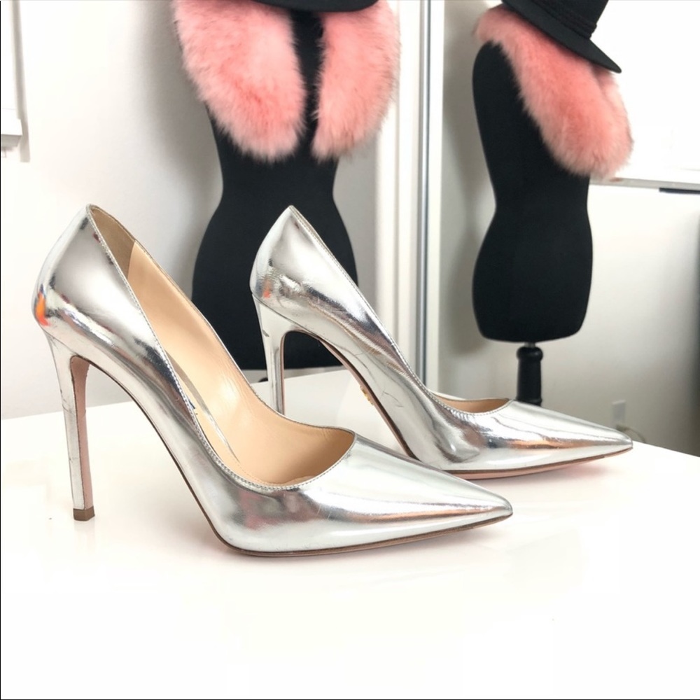 Silver Metallic Prada Heels- SALE MUST GO